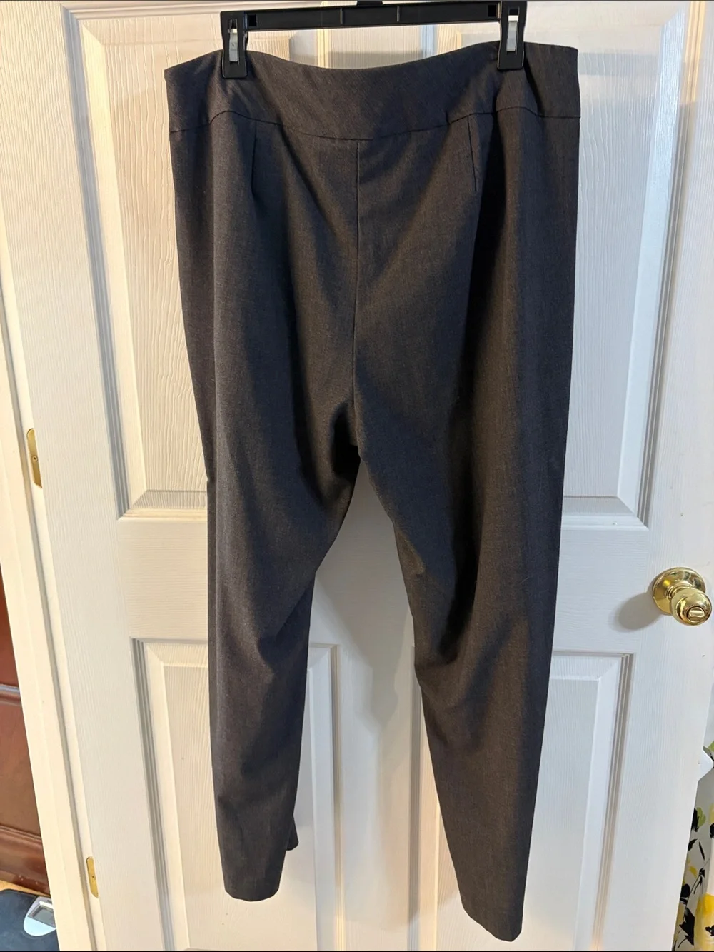 Roz & Ali Dark Gray Straight-Leg Pull-On Trousers